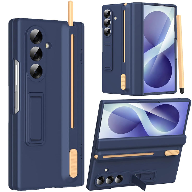NINKI for Samsung Galaxy Z Fold 8 Ultra Case with S Pen Holder and Stylus, Kickstand Screen Protector Hinge Hard Slim Phone Cover for Samsung Z fold 8 Ultra Case with S Pen Slot and Stand – Royal Blue