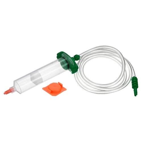 uxcell 30cc Air Tubing Glue Dispenser Syringes Kit, Syringes Connector Adapter Plastic Clear Tube Sleeve with Piston, End Cap, Top Hat for Industrial Glue Liquid Dispensing, Green