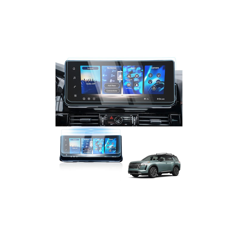 Karltys 2PCS Screen Protector for 2026 2027 Nissan Pathfinder (S/SV/Rock Creek/SL/Platinum) , 12.3 inch 9H Tempered Glass HD Navigation Screen Cover for Nissan Pathfinder Touchscreen Film [Anti-Glare & No Fingerprint]