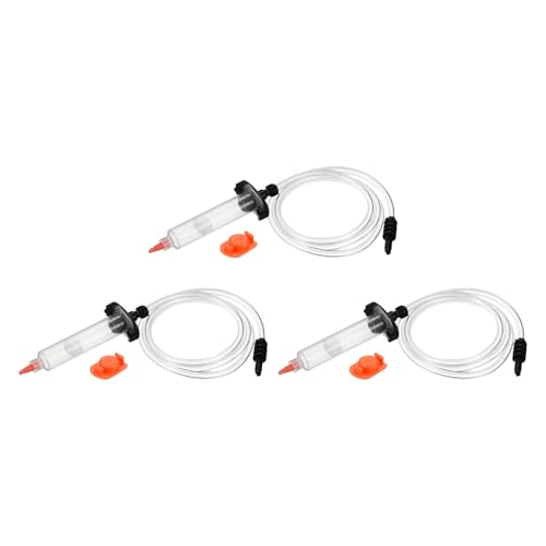 uxcell 3Pcs 10cc Air Tubing Glue Dispenser Syringes Kit, Syringes Connector Adapter Plastic Clear Tube Sleeve with Piston, End Cap, Top Hat for Industrial Glue Liquid Dispensing, Black
