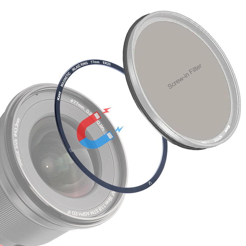 Kase 82mm Magnetic Inlaid Filter Adapter Ring Kit for Screw-in Filter | Convert 82mm Threaded Filter to Magnetic, Ultra-slim & Aluminum Alloy