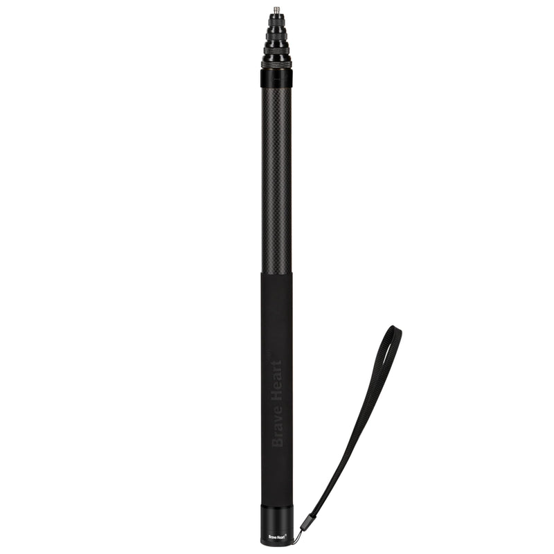 17-118"/3.0m Carbon Fiber Invisible Selfie Stick 9.8ft Extended Super Long Pole for Insta360 X5 X4 Insta 360 X3 Action Camera Accessories (Black) Black