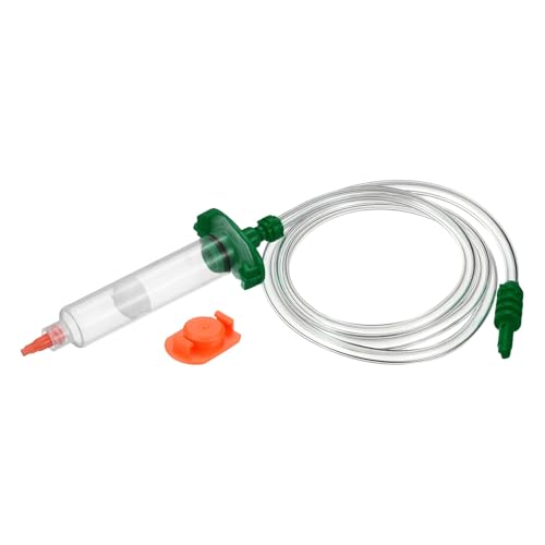 uxcell 10cc Air Tubing Glue Dispenser Syringes Kit, Syringes Connector Adapter Plastic Clear Tube Sleeve with Piston, End Cap, Top Hat for Industrial Glue Liquid Dispensing, Green