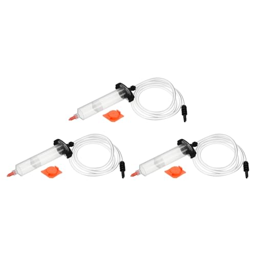 uxcell 3Pcs 30cc Air Tubing Glue Dispenser Syringes Kit, Syringes Connector Adapter Plastic Clear Tube Sleeve with Piston, End Cap, Top Hat for Industrial Glue Liquid Dispensing, Black