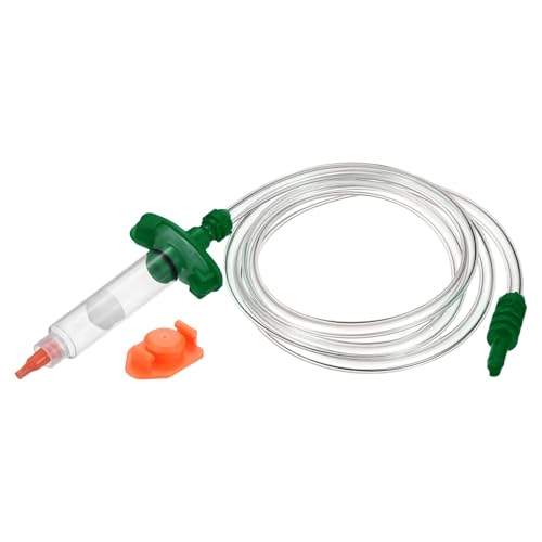 uxcell 5cc Air Tubing Glue Dispenser Syringes Kit, Syringes Connector Adapter Plastic Clear Tube Sleeve with Piston, End Cap, Top Hat for Industrial Glue Liquid Dispensing, Green