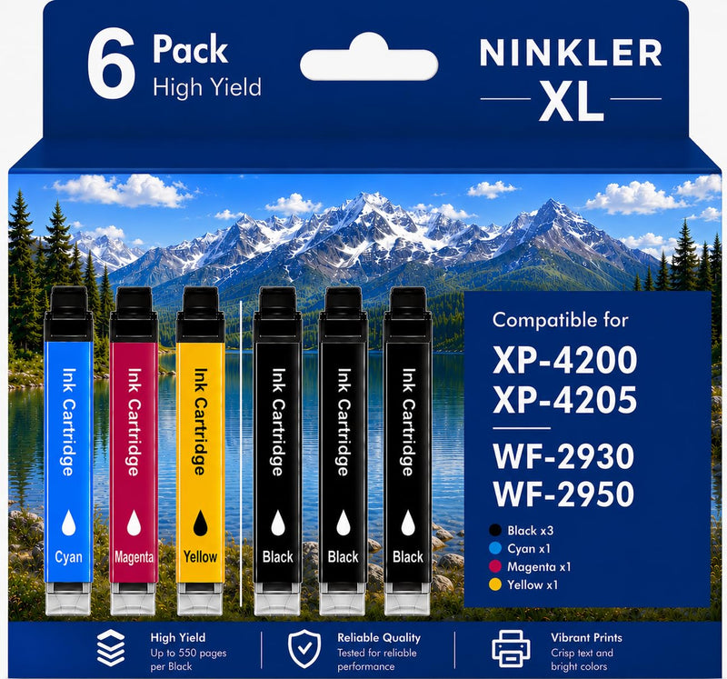 Remanufactured for Epson 232XL Ink Cartridges Combo Pack | for 232 XL for Epson XP-4200 XP-4205 Workforce WF-2930 WF-2950 Printer 6 Pack 3 Black 1 Cyan 1 Magenta 1 Yellow 3Black 1Cyan 1Magenta 1Yellow