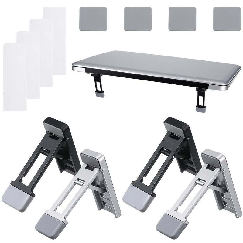 4Pcs Portable Laptop Stand for Desk Keyboard Riser Stand Laptop Riser | Adhesive Stand Feet, Invisible Laptops Riser, Foldable Computer Keyboard Lift, Tilt Angle Adjustable Riser, Most Keyboard