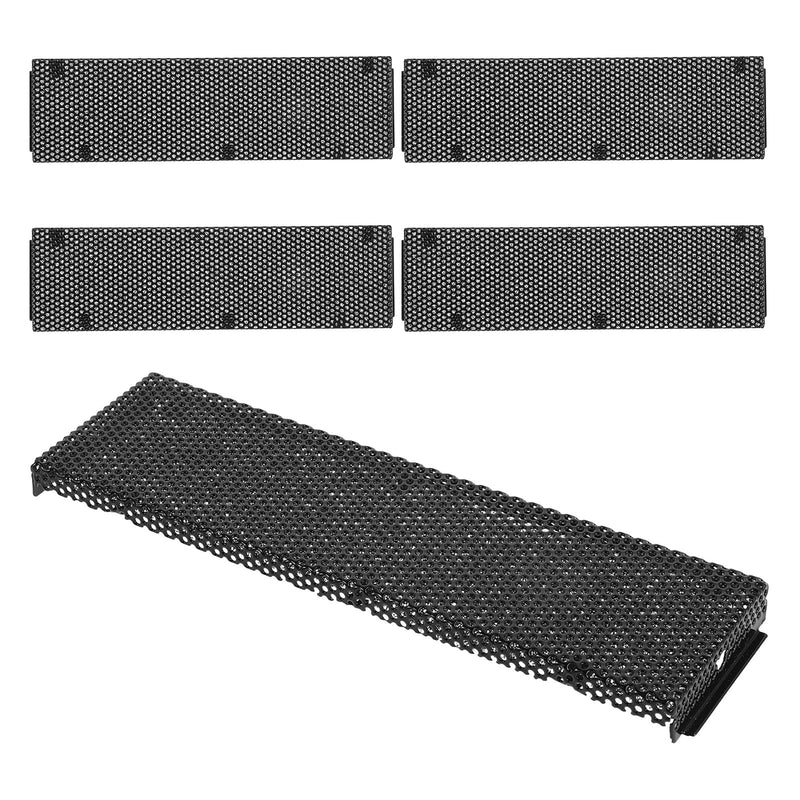 5pcs PC Tower Chassis Optical Drive Bay Cover with Black Alloy Hexagon Mesh and Sponge, Front Vent Grille Filler for Case Mod, Fits 6-Inch Bays