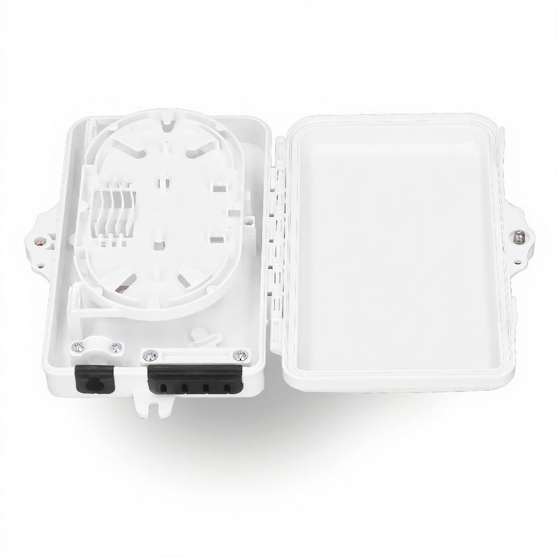 Generic IP65 Fiber Distribution Box 4 Core Wall Mount Fiber Optic Terminal Box Indoor Outdoor ABS Optical Termination Enclosure with Cable Ties