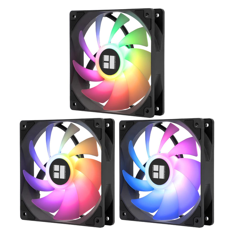 Thermalright-TR TL-C12C-S CPU Fan 120mm ARGB Case Cooler Fan, 4pin PWM Silent Computer Fan wth S-FDB Bearing Included, up to 1550RPM Cooling Fan（3 Quantities）