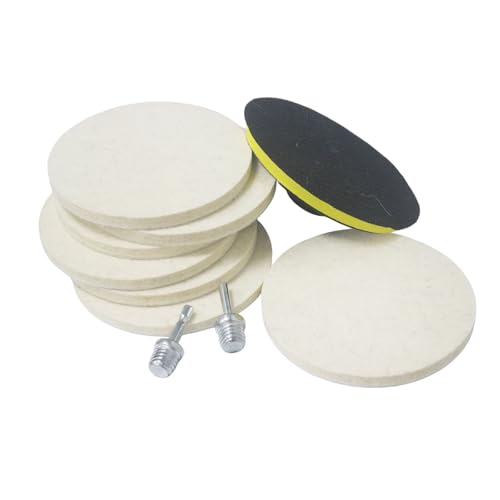 5" Felt Polishing Pads Kits, 1/4" Shank with 5/8"-11 Thread 5" Flet Pads Kits