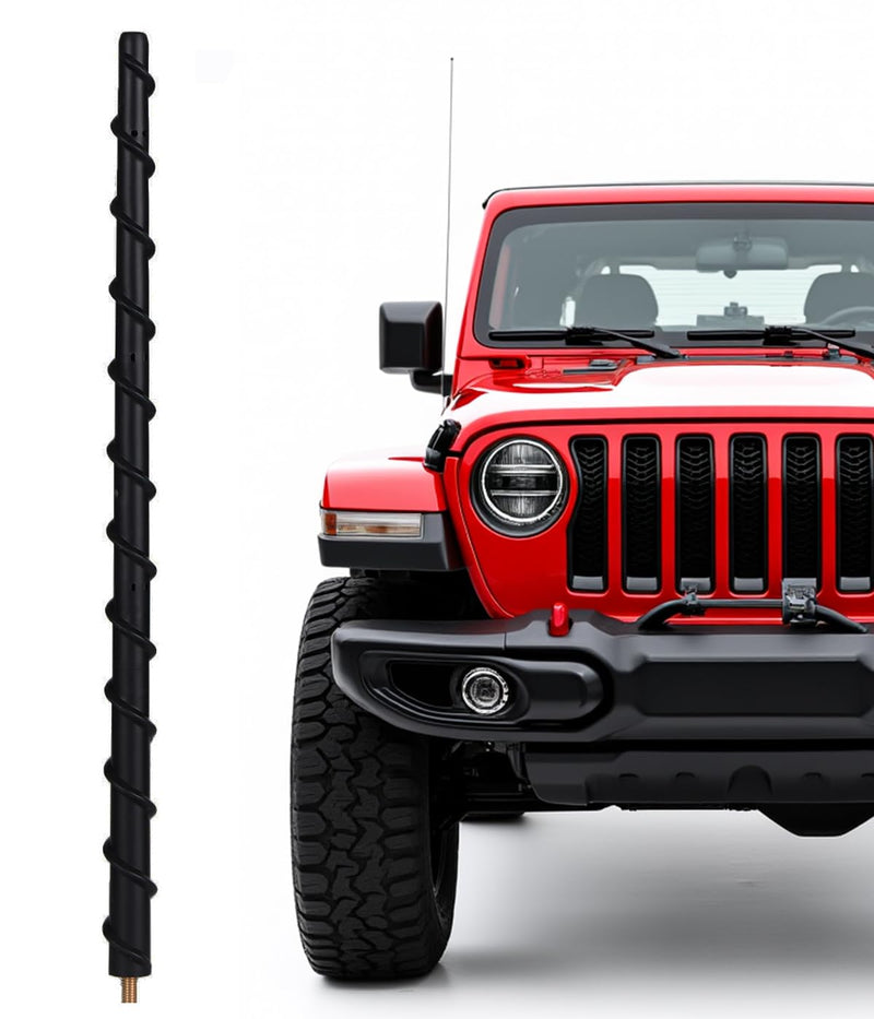13 inch Antenna Compatible with Jeep Wrangler All Models 2007-2026 | & Jeep Gladiator 2020-2026, Internal Copper Coil for Enhanced Reception, Flexible Rubber Antenna Replacement