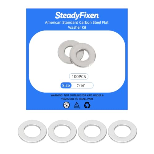 5/8" Stainless Steel Flat Washer (0.68" ID, 1.34" OD), 304 Stainless Steel 18-8, Bright Finish, 20 Pieces 7/16" 100