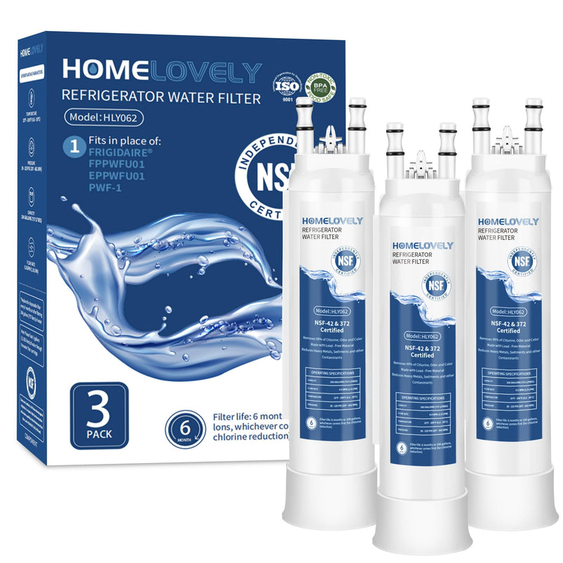 Water Filter Replacement for Frigidaire GRFS2853AF, GRMS2773AF, GRFC2353AF, FRSS2623AS, FRSS26L3AF, FRFS2823AS, GRFS2853AD, SEE25NVDDA, GRSC2352AF, GRFG2353AF, 3 Pack White