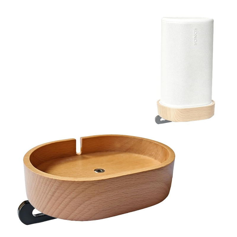 Real Wood Wall Mount for Sonos Play Portable Bluetooth Speaker Natural wood finish