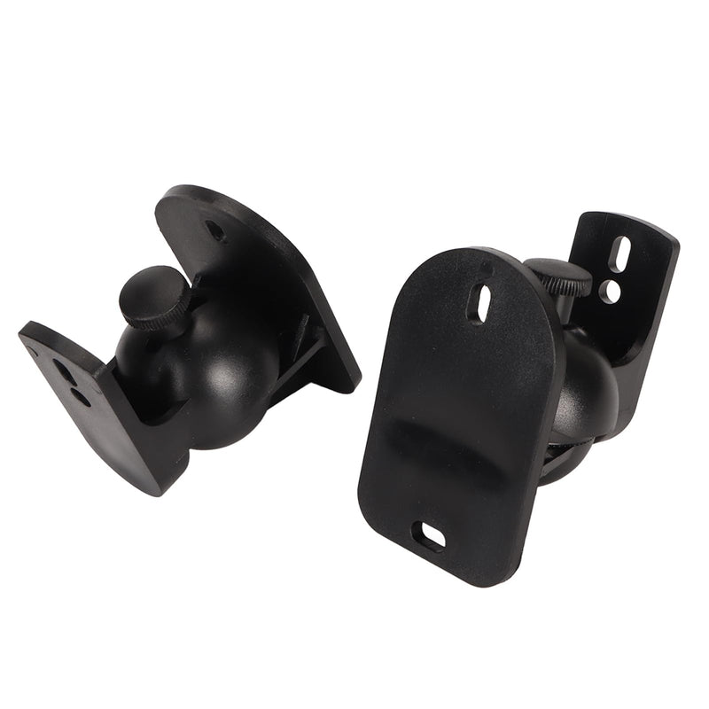 Plastic Speaker Wall Mount Bracket Adjustable Angle for Surround Sound Studio Speakers, Heavy Duty, Easy Install, 1 Pair with Hardware