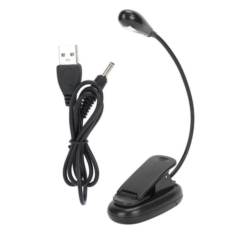 Light, 360 Degree Rotating Clamp Lamp with 6000K-6500K White Light for Reading, Desk, Bedside, Computer and Office Use, USB USB or Battery Powered