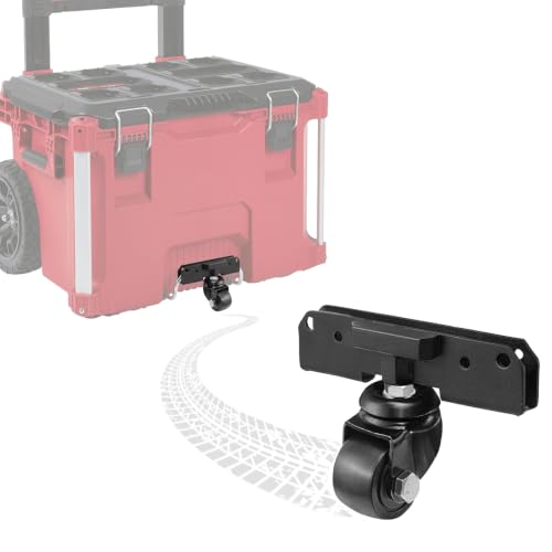 BYERN AUTO Front Wheel Compatible with Milwaukee Packout Rolling Toolbox Black