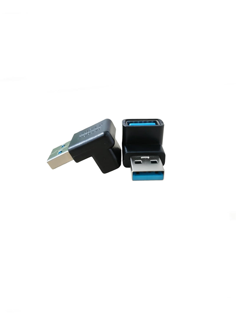 90 Degree USB 3.2 Adapter Male to Female Interface, 2Pcs (Up Angle) | Transmission Rate Reaches 10 Gbps, Support 3A Charging Function, for Desktop Computers, Laptops, Mice, Keyboards, USB Charger UP Angle
