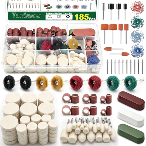 185PCS Dremel Polishing Kit-Buffing & Rotary Tool Accessories Metal 10 Styles-185pcs
