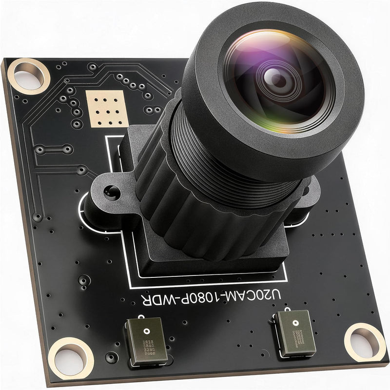 1080P USB2.0 UVC Camera, 121° Wide Angle, True Low-Light HDR WDR Camera, Built-in Mic, Plug & Play Webcam for PC, Raspberry Pi and All SBCs, Support Windows, Linux, Android, Mac OS.