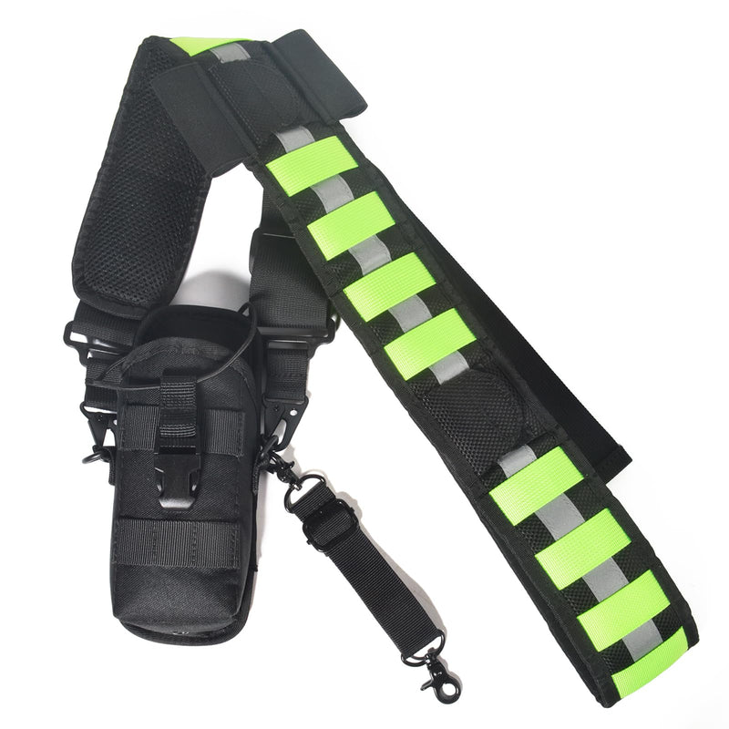 TWAYRDIO Radio Strap, Large MOLLE Walkie Talkie Holster&Anti-Sway Strap Kit | High Visibility Reflective Adjustable Radio Shoulder Strap Harness, Two-Way Radio Molle Case Holder for Motorola Baofeng HT