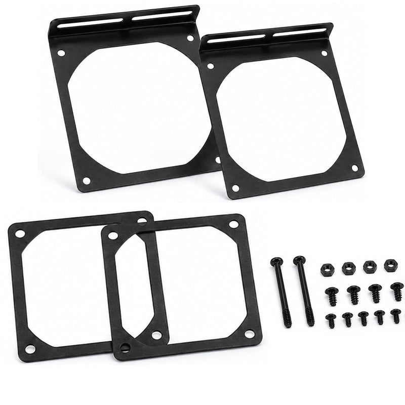 PC Radiating Fan Holder with Vibration Damping Base (120MM Set) | Fan holder with vibration damping pad base helps mount compatible PC case fans and reduce contact vibration For 120mm Fan Set