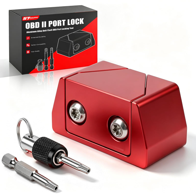 OBD II Port Lock Aluminum Alloy Anti-Theft OBD Port Locking Tool Security Lock with Key for Standard OBD-II Vehicles