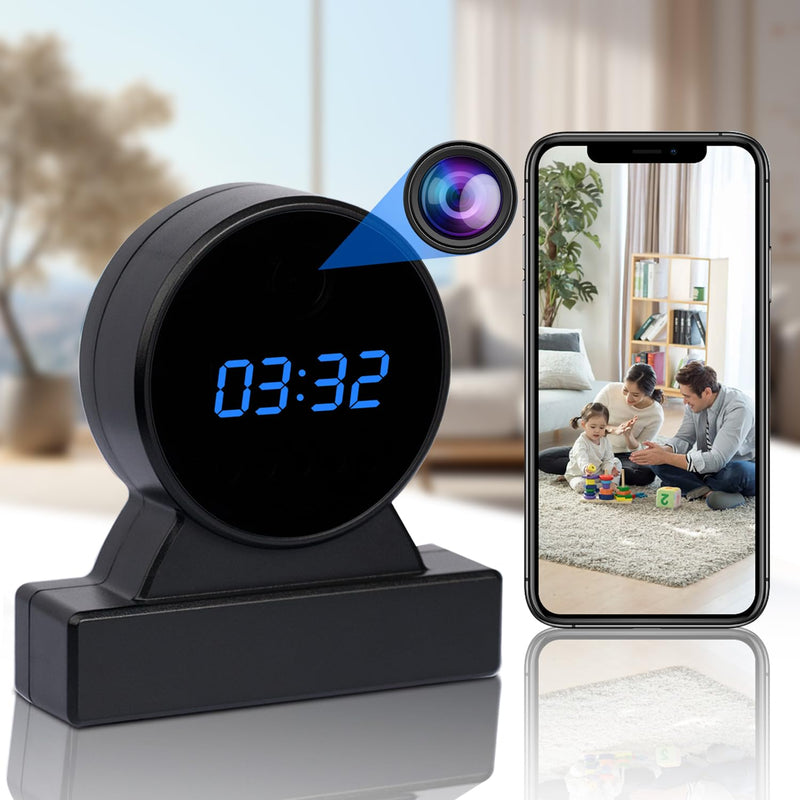 HiSpyCam Wireless Hidden Camera Clock - Full HD 1080P - WiFi Nanny Cam for Home Use - Baby Monitor - Night Vision - Local/Cloud Storage
