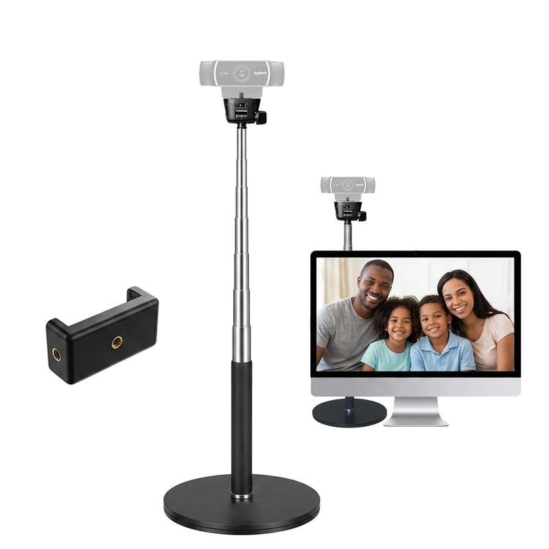 Webcam Stand for Desk, Telescopic Webcam Mount Camera Stand for Logitech Webcam C922 C930e C920S C920 C615 C960 C920x BRIO 4K NexiGo N60 etc, for Zoom Meetings, Streaming, Video Recording