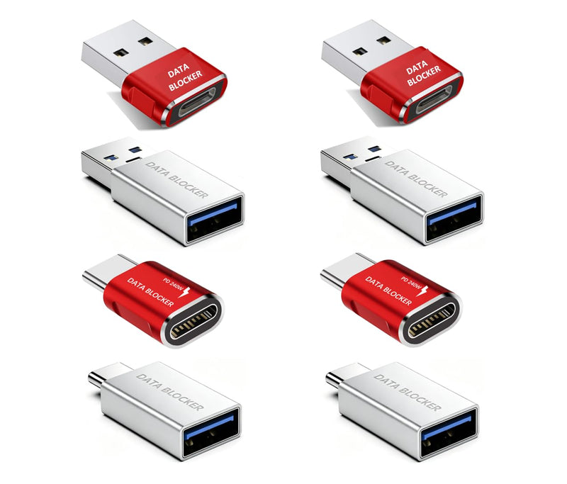 USB Data Blocker, Protect Against Juice Jacking, Refuse Hacking, USB C Data Blocker for iphone17 16 and Any Mobile Phone Charge, Only Charging (8-Pack) 8-Pack