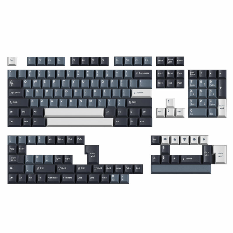 surmen Classic Cherry Profile Keycaps Set, 163 Keys PBT Double Shot Gaming Keyboard Replacement Keys for Multi-Size Mechanical Keyboard (Cherry Apollo) Cherry Apollo