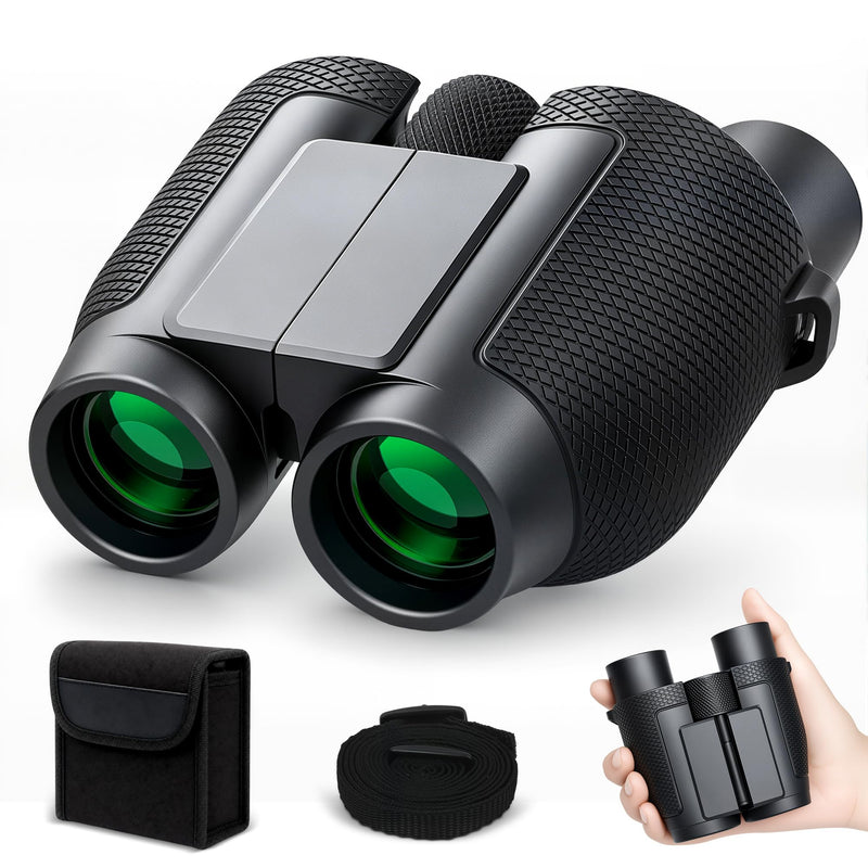 MMIXIO 10x25 Binoculars for Adults, High Powered Binoculars with Large View,FMC BAK4 Prism,for Bird Watching, Hiking,Camping,Travel,Cruise Ship,Concert,Safari,Ideal Gift Black