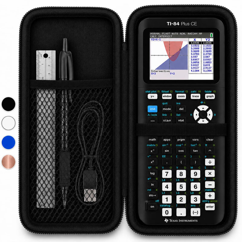 Case for Texas Instruments TI-84 Plus CE/TI-84 Evo Calculator Black | Hard Carrying Travel Case for Texas Instruments TI-84 Plus CE/TI-84 Evo/TI-84 Plus/TI-30XIIS/TI-30XS Graphing Calculator