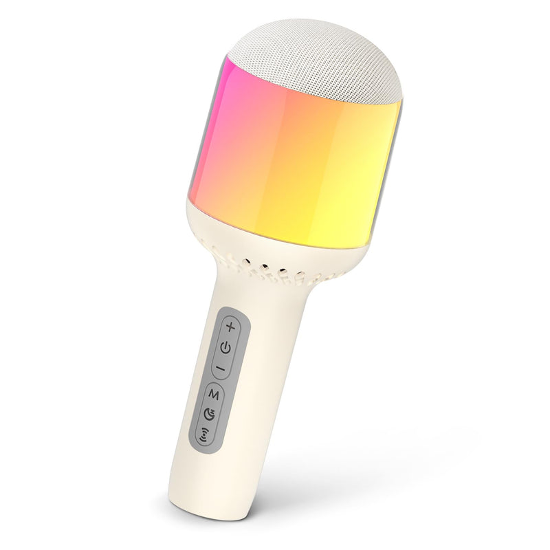 StageSound Kids Karaoke Microphone with Lights, Bluetooth Wireless | Handheld Mic for Kids & Adults, 6 Voice Modes, RGB & Night Light, Headphone Jack, 5-10H Play, Birthday Gift