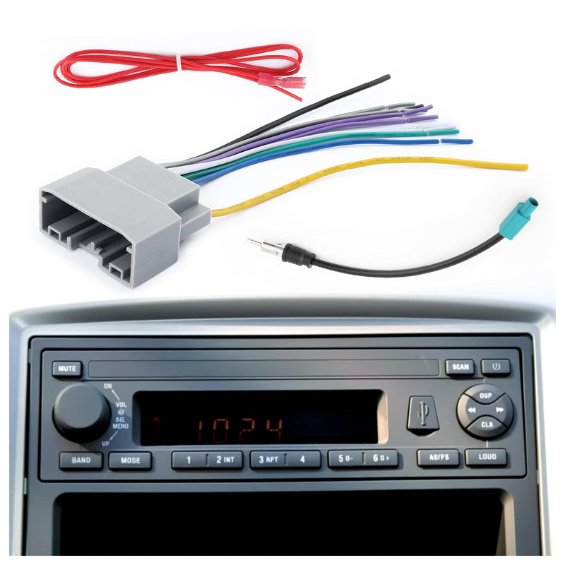 Car Radio Wiring Harness Kit with Antenna Adapter & Butt Connectors | Car Radio Wire Harness Kit,Aftermarket Cars Stereo Wiring Harnesses Kits Compatible with Chrysler Jeep Dodge