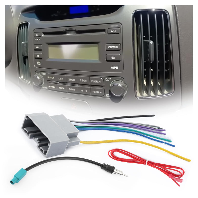 Aftermarket Car Radio Wiring Harness Kit,Car Radio Wire Harness Kit Compatible with Jeep,Easy Install Cars Stereo Wiring Harnesses Kits with Antenna Adapter & Butt Connectors