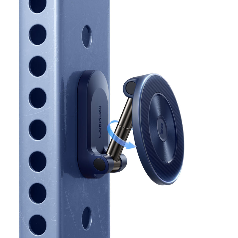 All Metal Dual Magnetic Gym Phone Holder for MagSafe, Blue | 360°Adjustable, Fit for iPhone/Android, Tri-Axis Phone Mount,Gym Accessories for Bodybuilder Men Women Workout recording