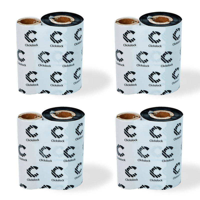 Oil Change Sticker Resin Ribbon, 2.24" x 244', 4 Roll | 57mm x 74m Thermal Transfer Ribbon with 1/2 In Core for 2 In Desktop Printers, Compatible with Zebra, Tsc, Godex, Honeywell 4 Rolls-2.24" x 244'