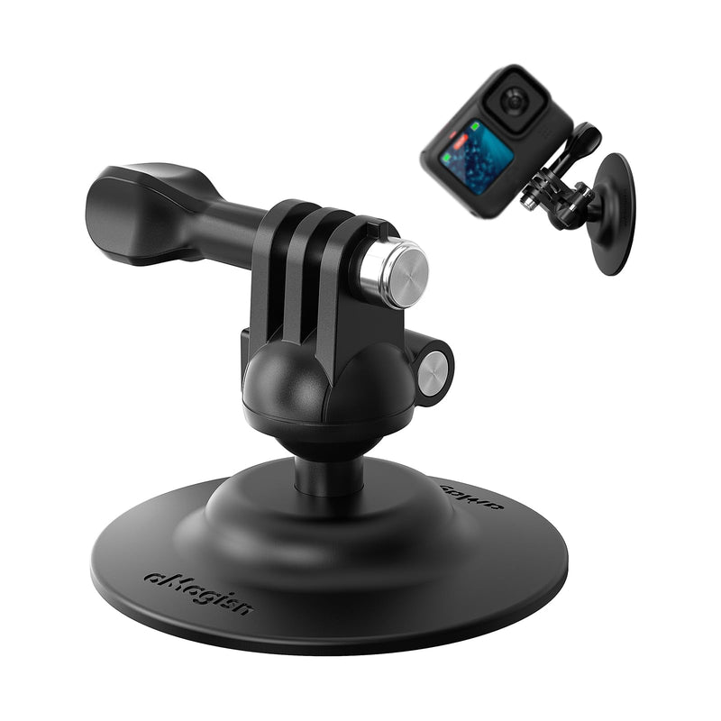 Adhesive Ball Joint Mount 360° Rotation for Action Camera, Compatible with GoPro Hero 13 12 11 Insta360 DJI Osmo Action, Adjustable Bracket for Motorcycle Helmet, Auto Windshield, Surfboard Mounting