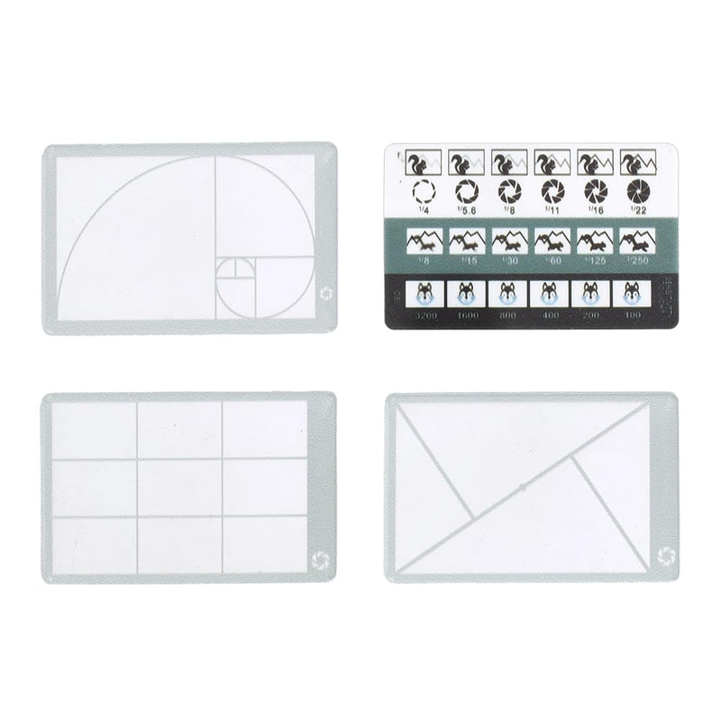 4PCS 4 Styles View Finder Golden Ratio Fibonacci Rule of Thirds Tool View Finder 54x85mm Rectangle Clear Acrylic Golden Ratio Card Photography Painting Drawing Composition Tool