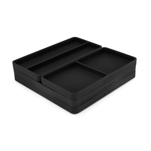 INJORA Multi-Compartment 3-Tier Stackable Silicone Parts Tray (160 x 160 mm)