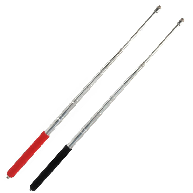 Bonsicoky 2 Pack Telescoping Pointer 34 Inch, Black and Red | Stainless Steel, Retractable Pointer Stick, For Classroom Teacher Black and Red-2pcs