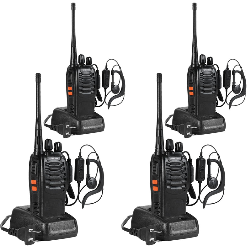 4 Pack Walkie Talkies for Adults Long Range Rechargeable Radio | 16 Channel Handheld Rechargeable 2-Way Radios walkie talkie cruise for Outdoor Hunting Family 4 Pack