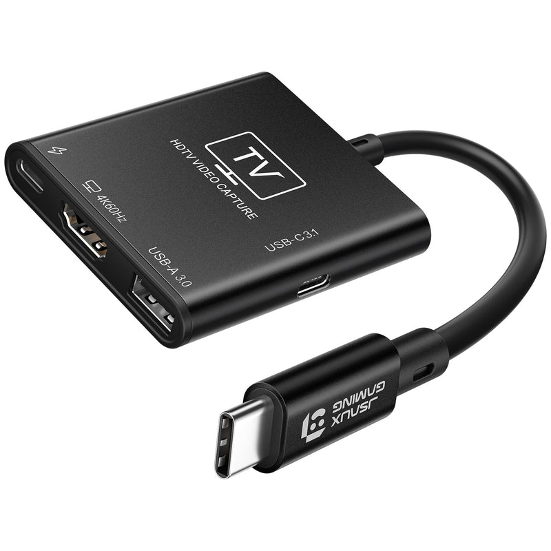 JSAUX Video Capture Card Intended for Nintendo Switch 2/Steam Deck/ROG Ally | 4K 60Hz HDMI Passthrough, 1080P 60FPS Record, Compatible with Nintendo Switch 2/Steam Deck/ROG Ally/Legion/Phone/Laptop