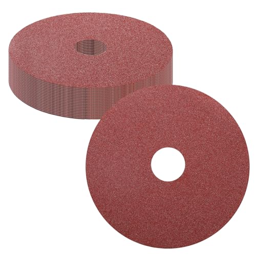 25Pcs Aluminum Oxide Resin Fiber Sanding Discs 4.5" x 7/8" 60 Grits 25