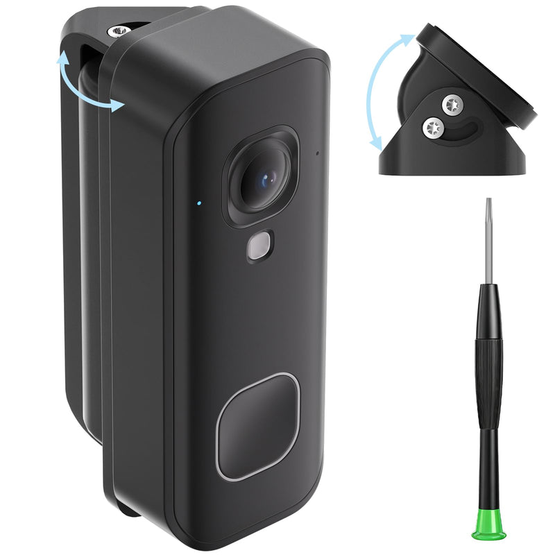 Adjustable Doorbell Mount Compatible with Blink New-est 2026 Battery Doorbell 2K+, 40°-140° Left/Right Swivel Doorbell Camera Mount, Wide Viewing Angle Bracket for Home/Apartment - Black
