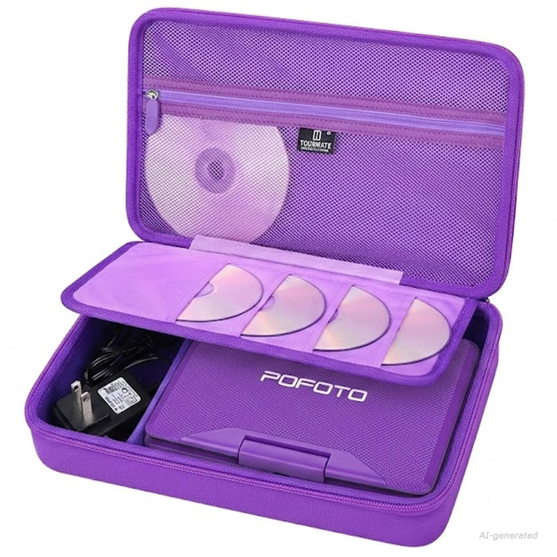 Tourmate Hard Storage Case for BOIFUN/PJGCWB/FANGOR/HotHat/YOTON 9.5" Portable DVD Player, Portable EVA Case(Box for Sale) (Purple) Purple