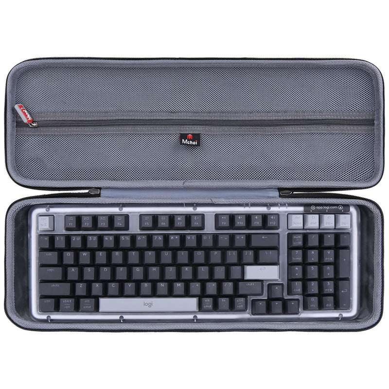 Hard Shell EVA Carrying Case for Logitech Alto Keys K98M, Custom Fit Protective Storage Box with Mesh Pocket for Keyboard Mouse Cables, Shockproof Travel Organizer for Mechanical Keyboards