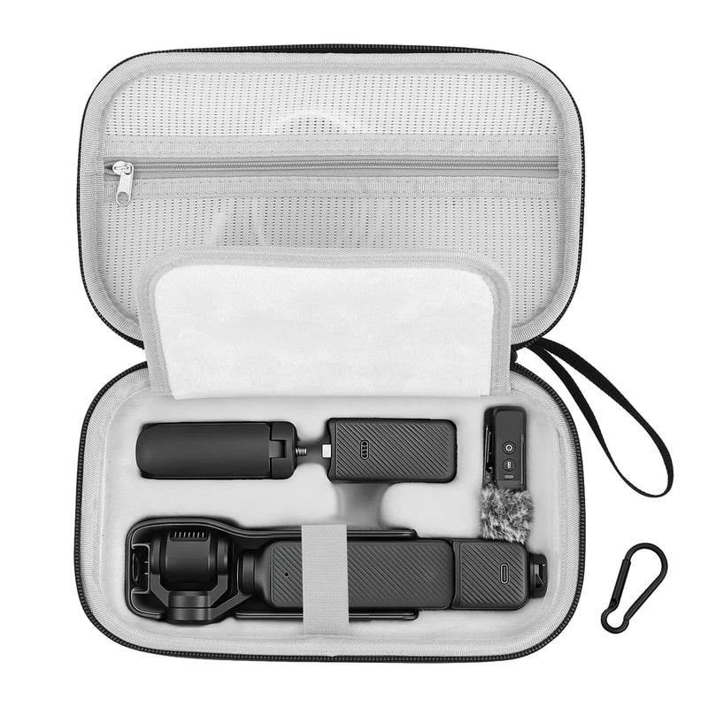 MoKo Camera Case for DJI Osmo Pocket 3/Xtra Muse Camera | PU Leather Camera Bag for DJI Osmo Pocket 3 Accessories,Protective Carrying Bag,with Wrist Lanyard and Carabiner, Black